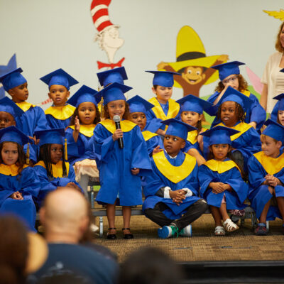 Group photos of toddlers at graduation